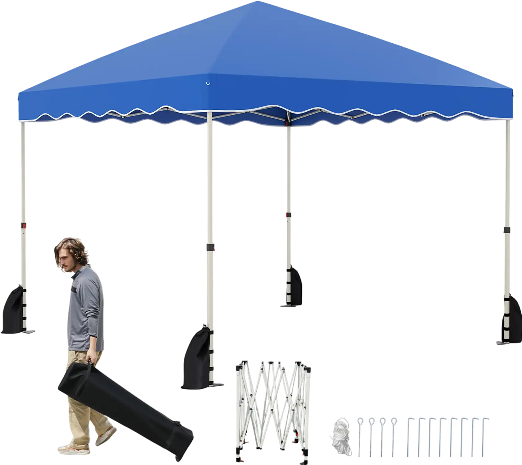 Costway 10' x 10' Pop Up Canopy Tent with Wheeled Bag 591648327 New