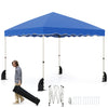 Foldable 10x10 feet blue pop-up canopy tent with wheeled bag, ideal for outdoor events and easy setup.