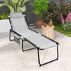 Foldable Recline Lounge Chair with Adjustable Backrest and Footrest-Gray - Gallery View 1 of 9