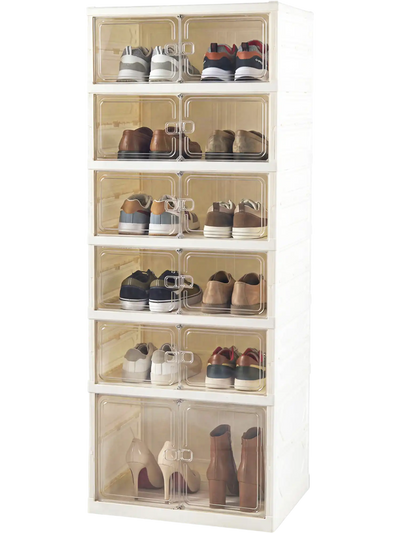 Costway 12-Pair 6-Tier Foldable Shoe Cabinet Organizer 38763333 New