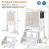 Foldable toddler step stool with chalkboards, 2-step design in white, ideal for kids to reach heights safely.