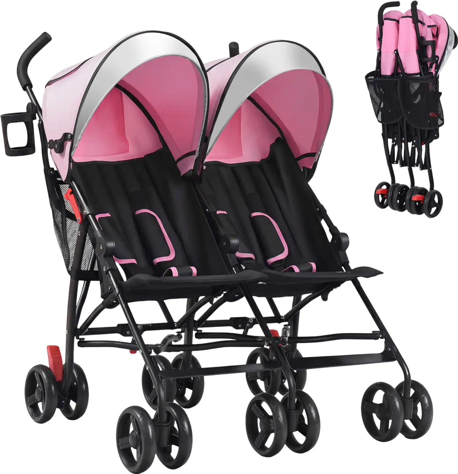 Costway Foldable Ultralight Twin Double Baby Stroller 05147289 New