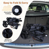 Foldable wagon stroller for 2 kids in gray, featuring easy one-button folding and spacious storage for outings.