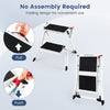 Folding 2 step ladder with anti-slip pedals, heavy-duty metal frame, and compact design for easy storage and use.