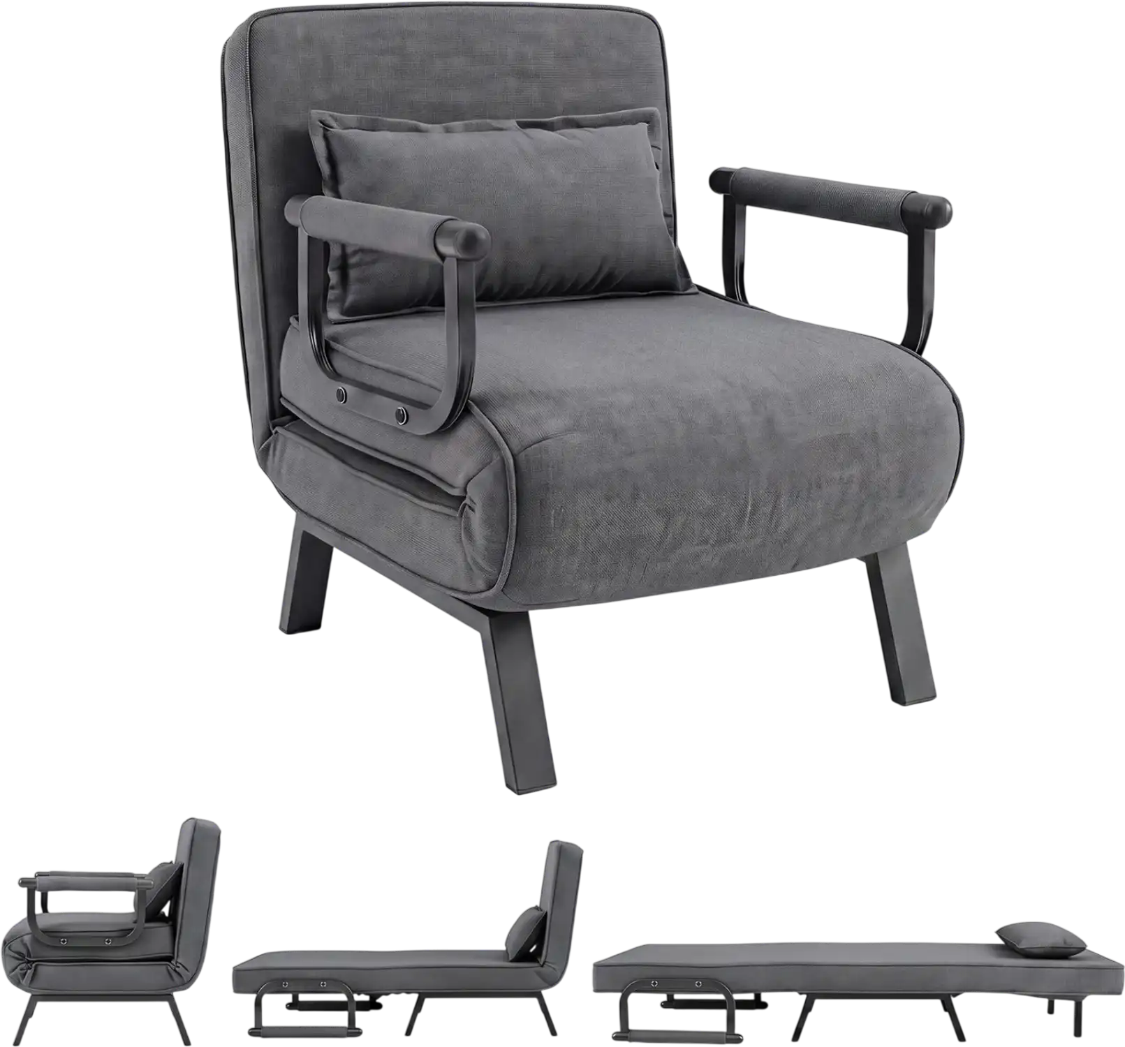 Costway Folding Convertible Sleeper Bed Armchair Lounge Chair w/ Pillow 40589761 New