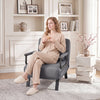 Convertible gray armchair with a 6-position adjustable backrest, perfect for lounging or sleeping in any room.