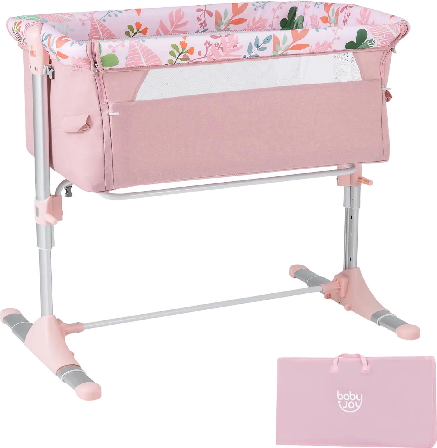 Costway Folding Baby Bassinet Bedside Sleeper 4 Adjustable Heights 13827596 New