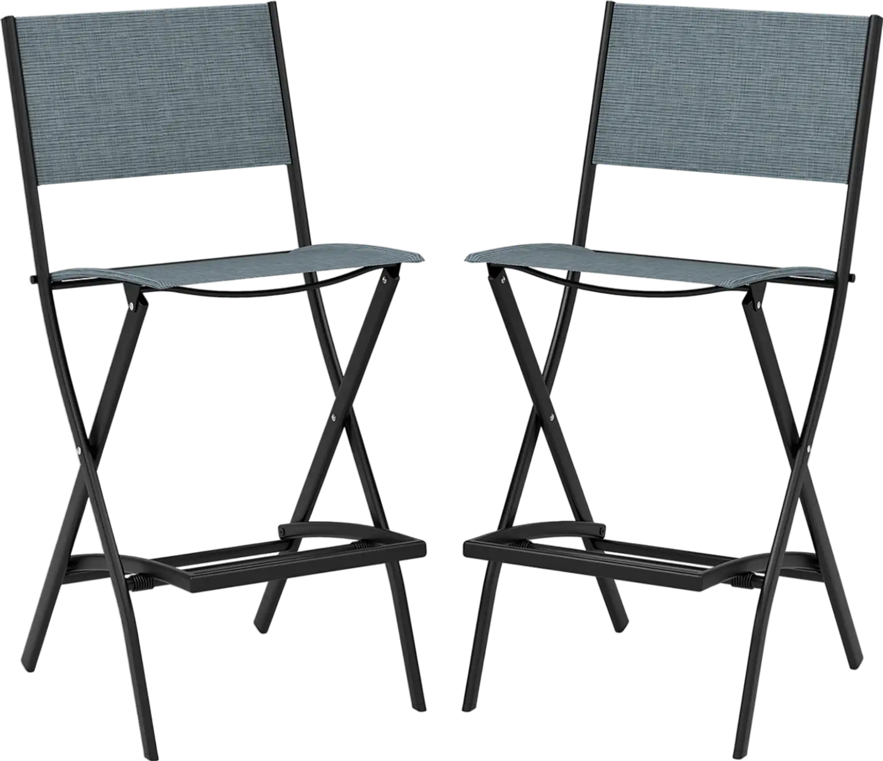 Costway Folding Bar Stools Set of 2 w/ Backrest Footrest 59348716 New