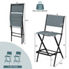 Folding bar stools set of 2 in blue with backrest and footrest, ideal for patio or garden use, featuring a sturdy metal.