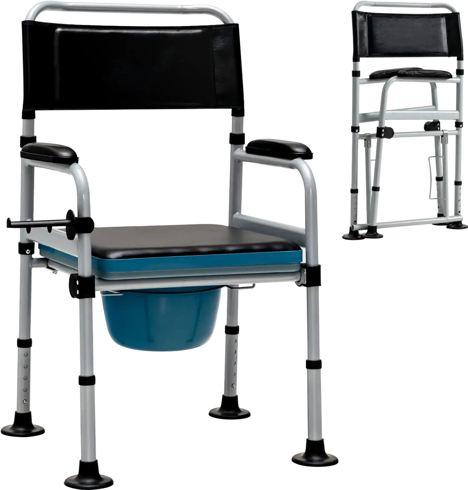 Costway 4-in-1 Folding Bedside Commode Chair w/ Detachable Bucket Towel Holder 61972854 New