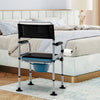 4-in-1 folding bedside commode chair with detachable bucket, adjustable height, and towel holder for versatile use.