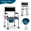 Folding bedside commode chair with adjustable height, detachable bucket, and ergonomic design for comfort and stability.