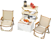 Lightweight folding camp chairs set of 2 in beige, perfect for outdoor use in beach or backyard settings.