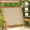 Lightweight beige folding camp chair showcasing breathable fabric and sturdy construction, perfect for beach or.