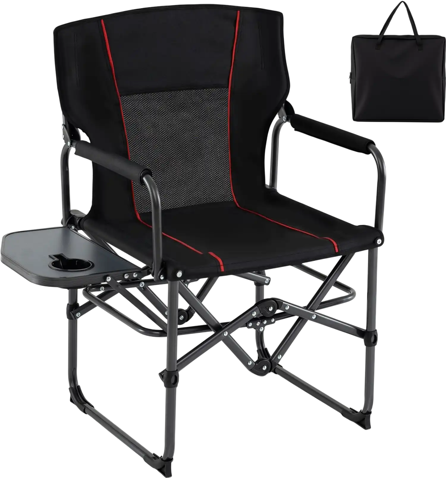 Costway Folding Camping Chair Side Table Cup Holder Carrying Bag 90387397 New