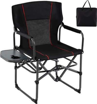 Costway Folding Camping Director Chair Side Table Cup Holder Carrying Bag 90387397 New
