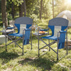 Folding Camping Chair with Cup Holder and Storage Pocket-Navy - Gallery View 1 of 9