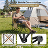 Folding camping chair with a solid X-shaped frame, mesh backrest, and anti-slip foot pads, supporting up to 330 lbs.