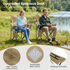Folding camping chair with breathable mesh backrest, high-quality oxford fabric, and solid metal frame for outdoor comfort.