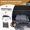 Folding camping cot in tri-fold design, featuring gray 600D Oxford cloth and removable cushion for versatile seating.