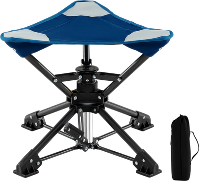 Costway Folding Camping Stool 360° Swivel Hunting Chair Anti-Sink Feet 56071172 New