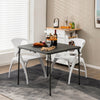 Folding camping table with gray HDPE tabletop and rustproof steel frame, perfect for outdoor dining and easy storage.