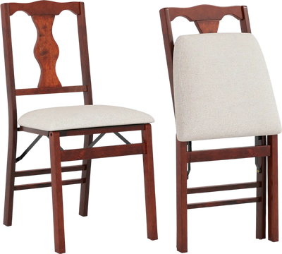 Costway Set of 2 Folding Dining Chairs Upholstered Padded Seats 42031862 New