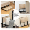 Folding computer desk with natural finish, space-saving design, and sturdy metal frame for home office use.