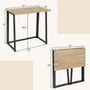 Folding computer desk with a natural wood finish, 31 inches wide, perfect for small spaces and home office use.