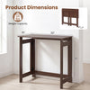 Folding console table with foldable legs in brown, featuring a spacious tabletop and sturdy design for hallway use.