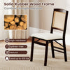 Folding dining chair with rubber wood frame and linen padded seat, perfect for kitchen or dining room use.