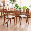 Folding dining chairs set of 2 with padded seats and rubber wood frame, ideal for small spaces and comfort.
