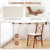 Folding dining chair set with padded seat, rubber wood frame, and ergonomic backrest for comfortable dining.