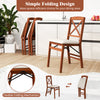 Folding dining chair set of 2 with padded seat and rubber wood frame, designed for space-saving in dining areas.