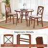 Folding dining chairs set of 2 with padded seats, ergonomic X-shaped backrest, and durable rubber wood frame.