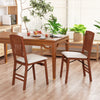 Folding Dining Chairs Set of 2 with Padded Seat and Rubber Wood Frame-B - Gallery View 1 of 10