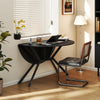 Folding dining table with drop leaves in black, ideal for small spaces, serving as a versatile writing desk or console.