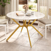 Folding Dining Table 47 Inch Extendable Round Kitchen Table with Drop Leaves-White - Gallery View 1 of 10
