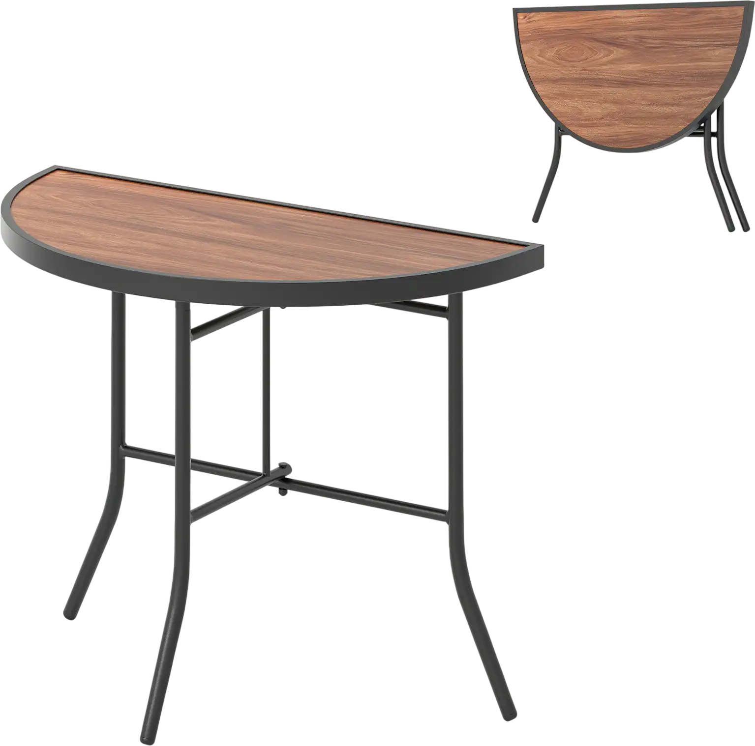 Costway Half-Round Folding Event Dining Table Metal Frame 683591472 New