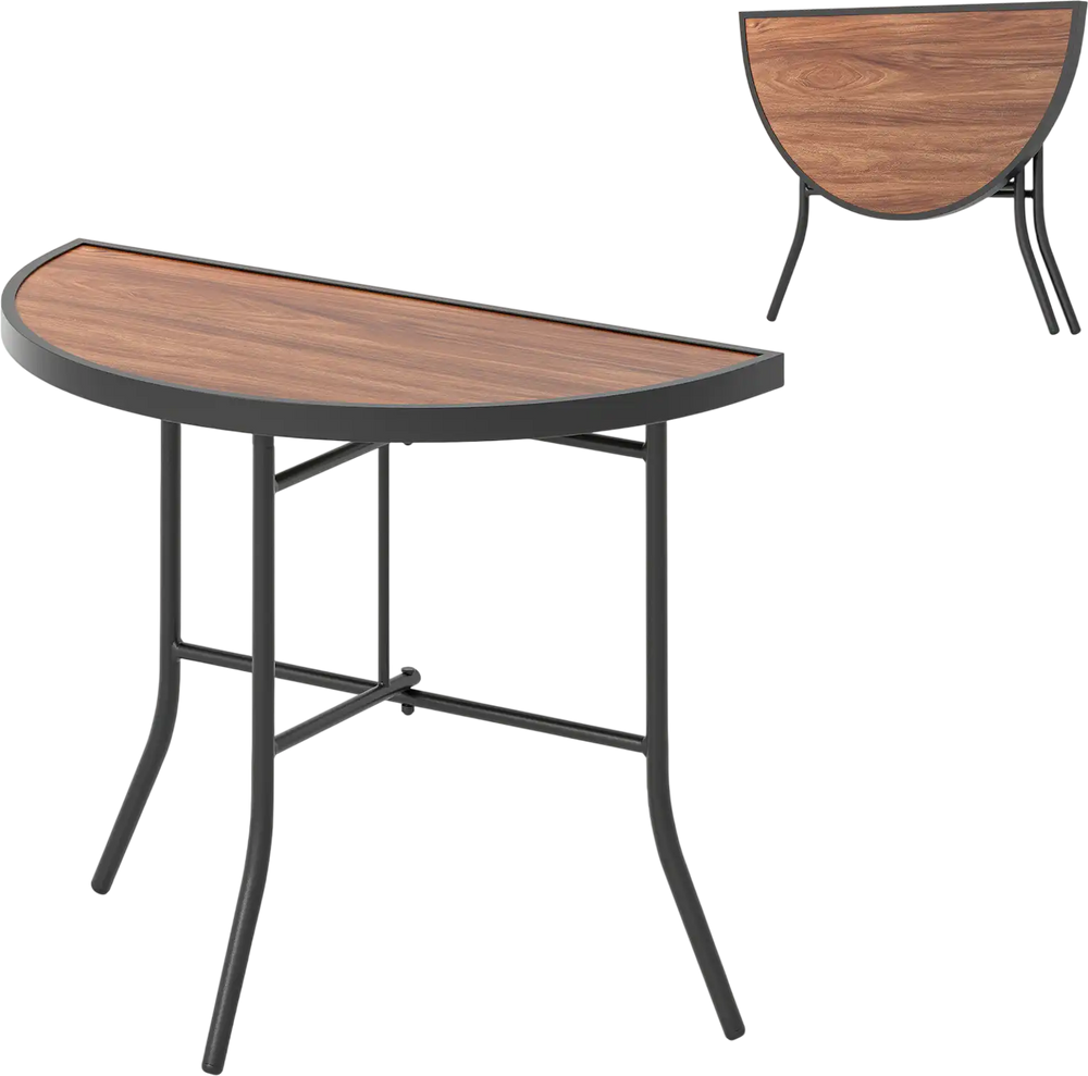Half-Round Folding Event Table with Metal Frame
