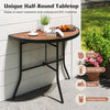 Half-round folding event table with waterproof SPC tabletop and metal frame, perfect for food, beverages, and potted.