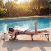 Folding Face Down Tanning Chair with Face Hole 3 Removable Pillows-Beige - Gallery View 1 of 8