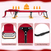 Folding tanning chair in red with face hole, adjustable backrest, and 3 removable pillows for outdoor relaxation.