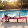 Folding Face Down Tanning Chair with Face Hole 3 Removable Pillows-Pink Stripe - Gallery View 1 of 9