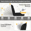 Folding floor chair with 14-position adjustable backrest and 5-level headrest, ideal for gaming and relaxation.