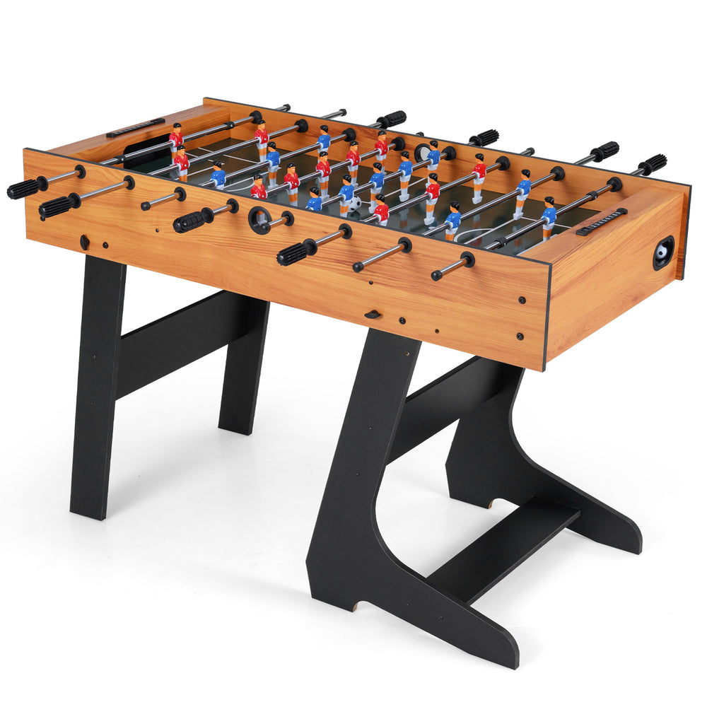 Folding Foosball Table with 22 Players and Slide Scorers Space-Saving Game Table-Natural - Gallery View 1 of 1