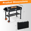 Folding grill cart with a spacious 32" x 18" countertop, designed for 17"/22" griddles, supports 330 lbs for outdoor cooking.