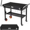 Folding Grill Cart for 17 and 22 Inch Griddles with Heat-Resistant Mat