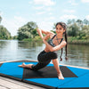 8 Feet PU Leather Folding Gymnastics Mat with Hook and Loop Fasteners-Blue - Gallery View 1 of 8