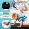 Folding gymnastics mat in black with high-density EPE foam, ideal for yoga and martial arts, featuring a detachable.